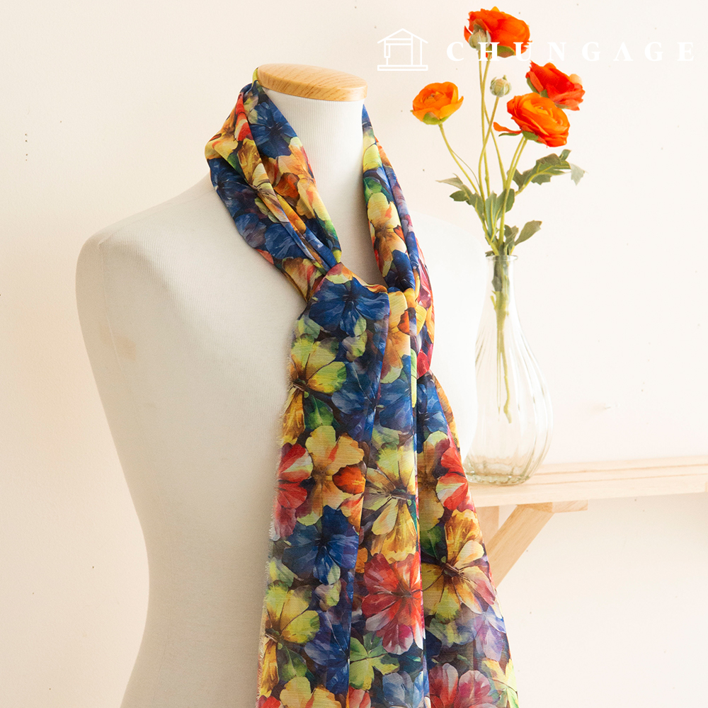 Chiffon Fabric DTP Floral Wide Width Chiffon Poly Fabric 29 Daphnis
