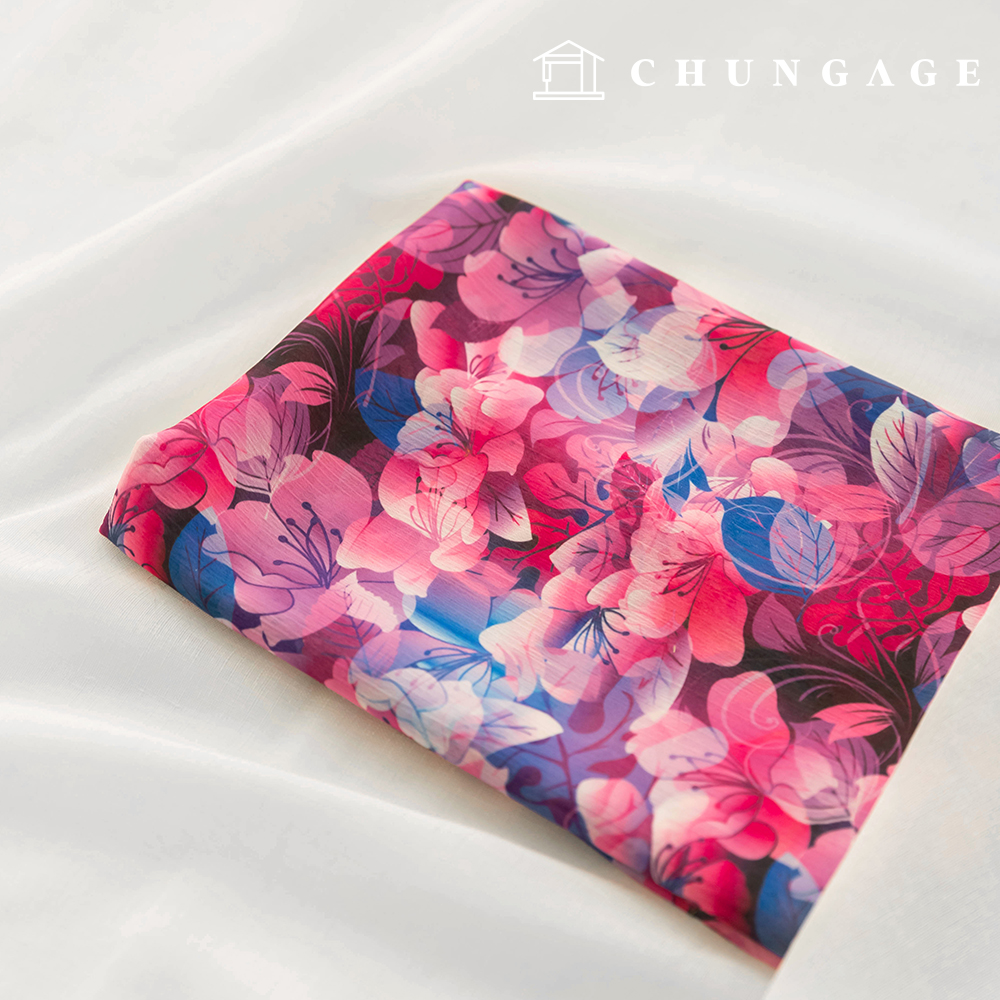Chiffon Fabric DTP Floral Wide Width Chiffon Poly Fabric 30 Aura