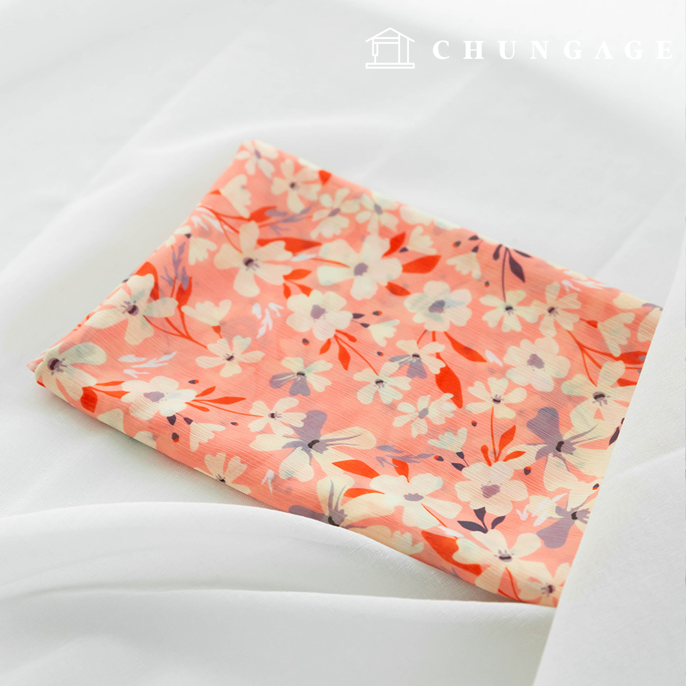 Chiffon Fabric DTP Floral Wide Width Chiffon Poly Fabric 33 Romandy