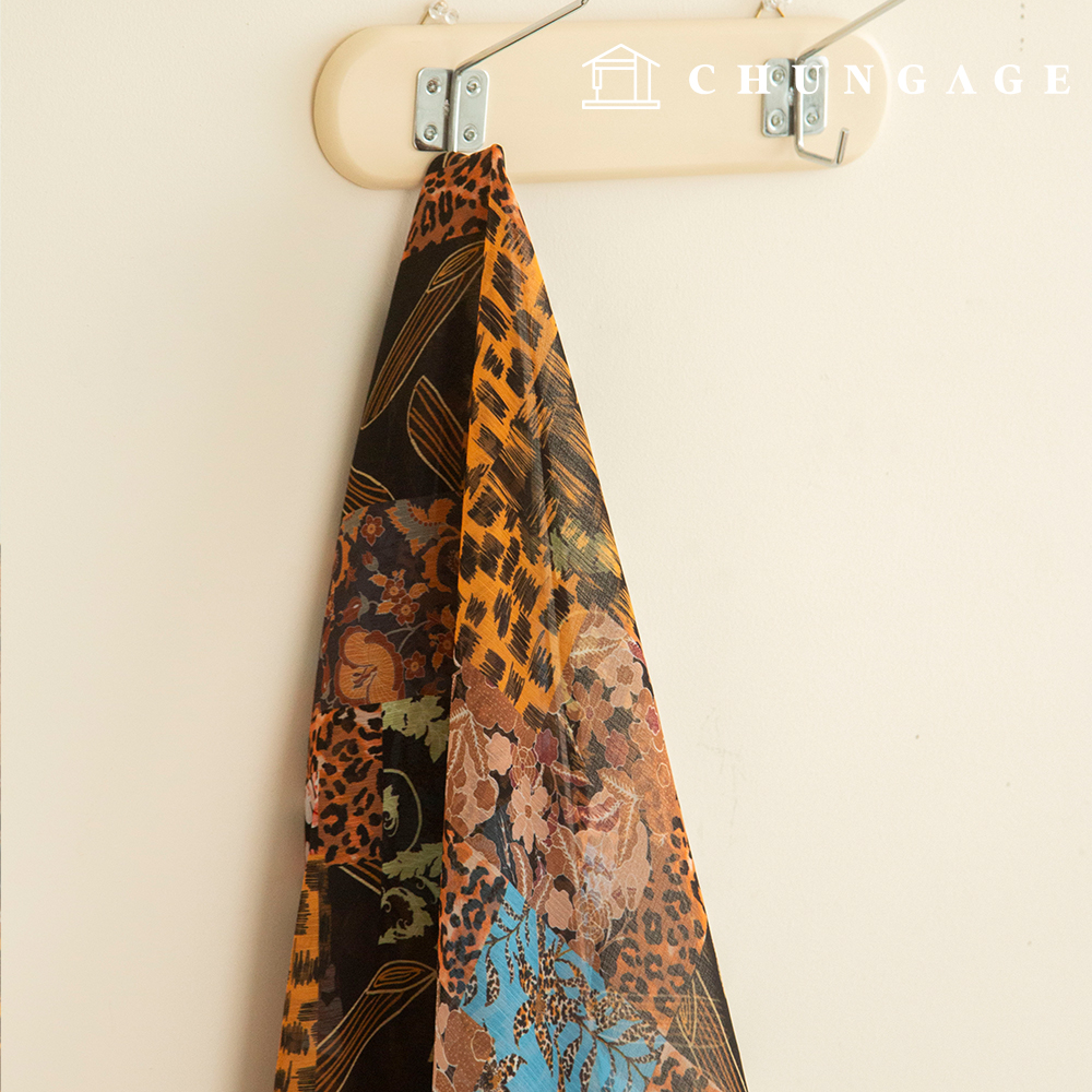 Chiffon Fabric DTP Floral Leopard Wide Width Chiffon Poly Fabric 35 Botswana