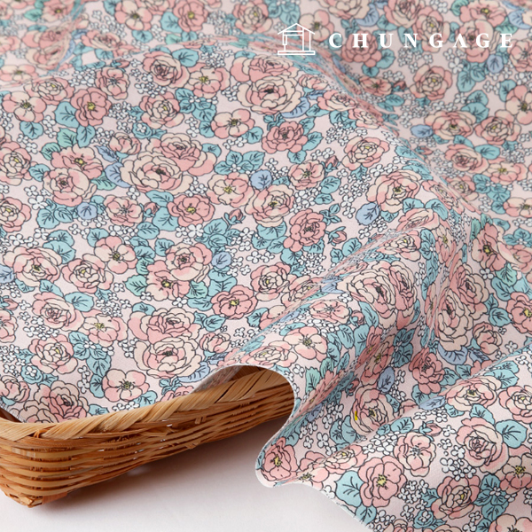 Eco-friendly antibacterial and anti-inflammatory fabric E-DTP cotton 20 count Rose Garden 4 types