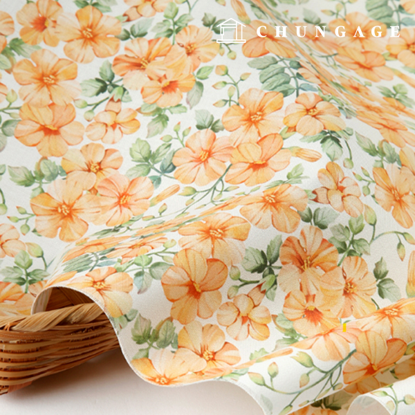 Eco-friendly antibacterial and anti-inflammatory fabric E-DTP cotton 20 count apricot Flower