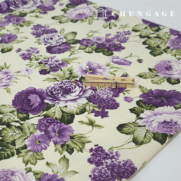 cotton oxford fabric 20 count Flower pattern Fabric Fiance Purple