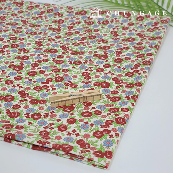 Cotton Oxford Fabric Flower Pattern Fabric Etoile Ivory