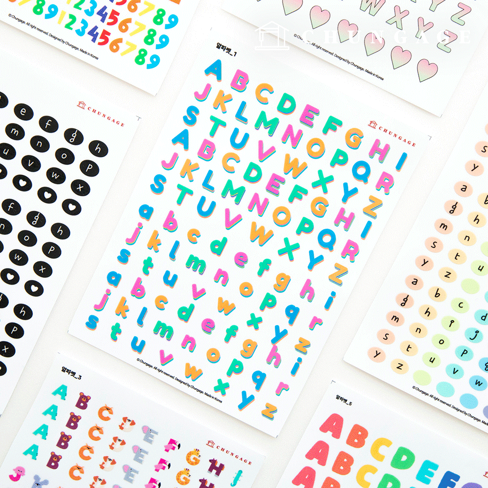 Waterproof Sticker Embo UV DTF Carrier Notebook Deco Decoration Alphabet Sticker A5 8 Types