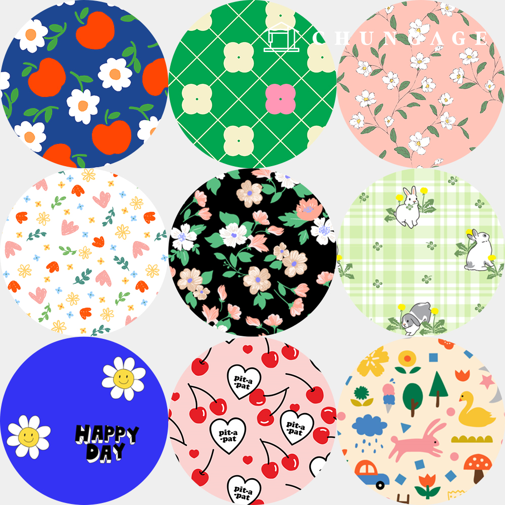 Cotton Fabric Flower Pattern Flower Check Fabric 20 count Vintage Fabric 146 types