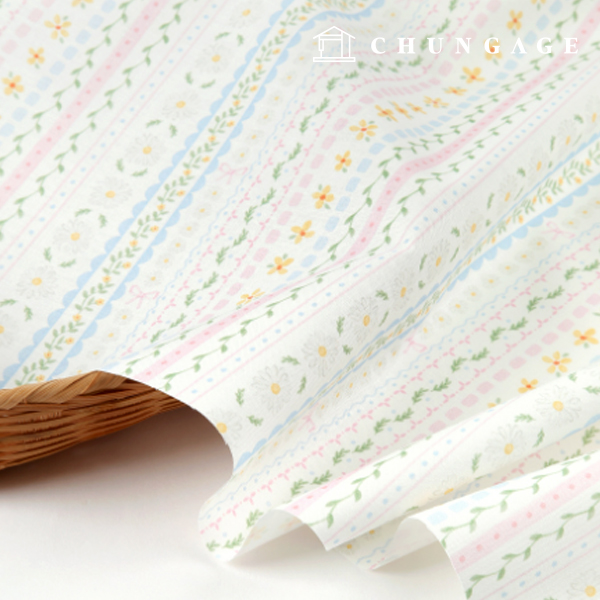 Eco-friendly antibacterial and anti-inflammatory fabric E-DTP cotton 20 count Flower Family
