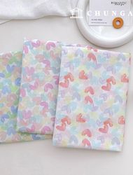 Cotton fabric 60 count heart Fabric Wide Width Pastel heart 3 types