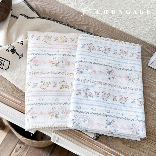 Cotton fabric 40 count flower pattern Flower Fabric Wide Width Antique floral teddy 2 types