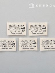Cotton Label Double-sided Label 5Piece Animal Friends Funny Me Made KL063