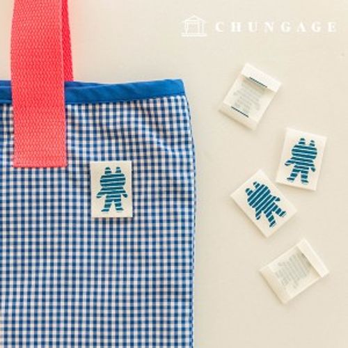 Cotton Label Bifold Blue Silhouette 5pcs KL085