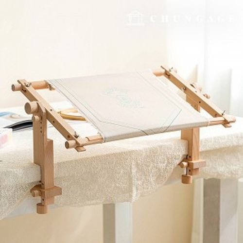 Wood Square Embroidery Frame Table Fixed Seating Frame French Embroidery 55cm Large-Size Embroidery Frame