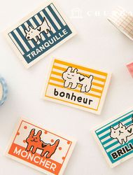 Cotton Label Double-sided Friends Animal 4 Types 2 Pack KL088
