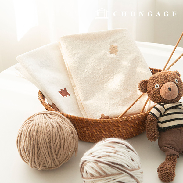 Embroidery fabric biowashing cotton cloth pigment fabric natural bear 2 types of hanma