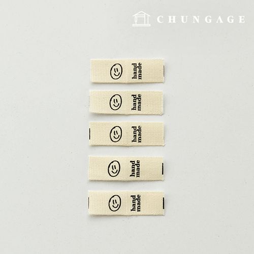 Cotton Label Insert Label 5Piece Handmade Mini Smile