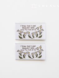 Cotton Label Double-Sided Woven Label Kara Lily 2 Pack