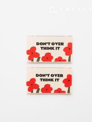 Cotton Label Double-Sided Woven Label Small Poppy 2 Pack