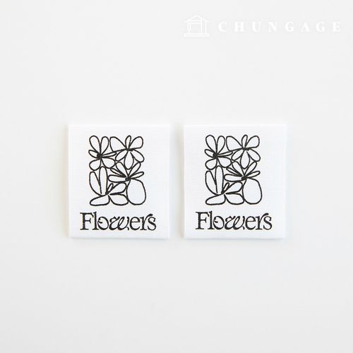 Cotton Label Double-Sided Label Flowers 2 Pack