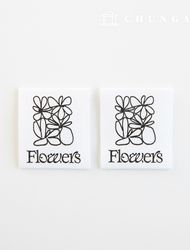 Cotton Label Double-Sided Label Flowers 2 Pack