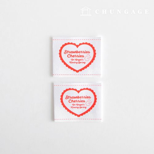 Cotton Label Double-sided Label Red Deco 2 Pack