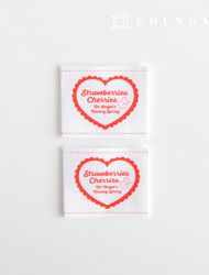 Cotton Label Double-sided Label Red Deco 2 Pack