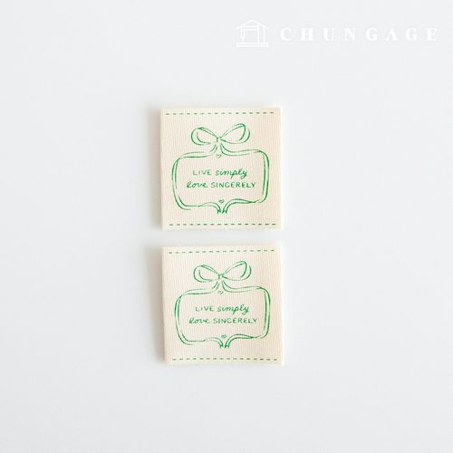 Cotton Label Double-Sided Label Ribbon Frame 2 Pieces