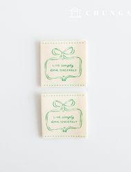 Cotton Label Double-Sided Label Ribbon Frame 2 Pieces