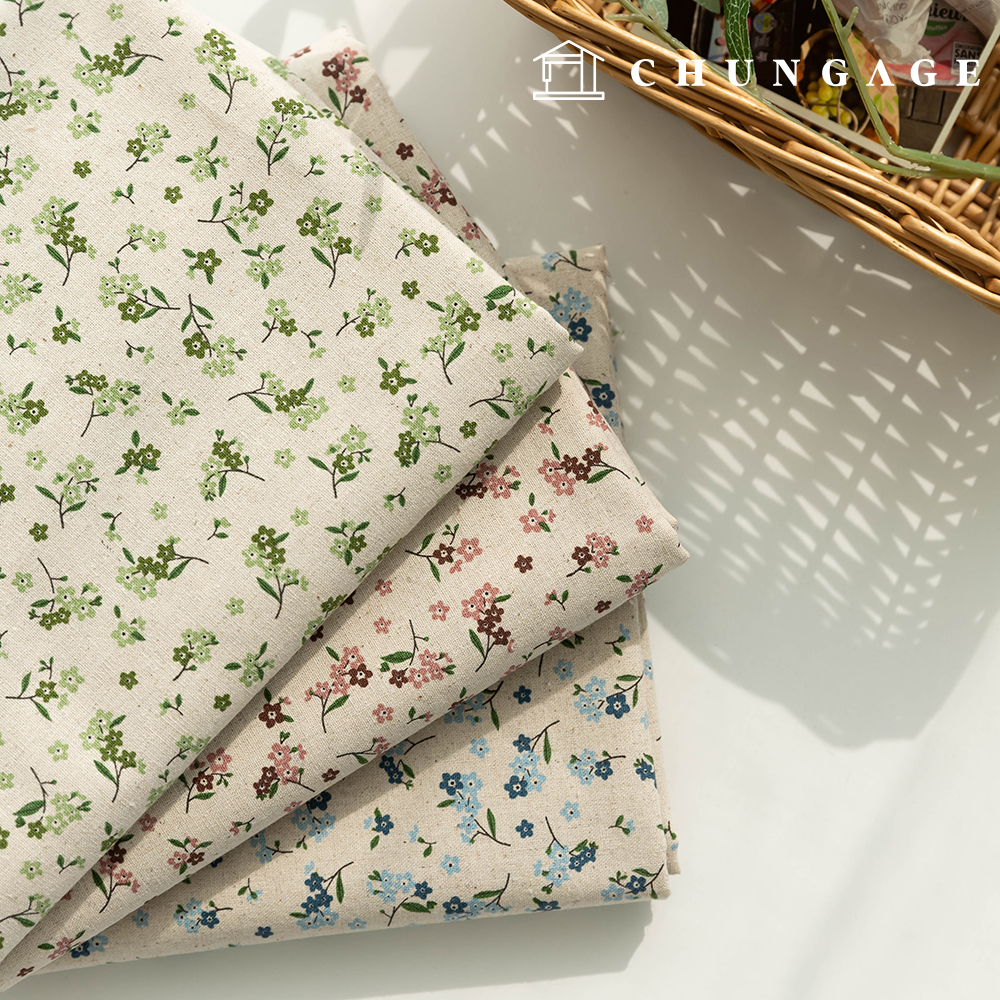 Linen Fabric Cotton Linen Fabric Flower Wide Width 11 count Fabric Coco Blooming 3 types