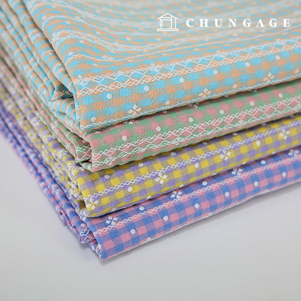 Wide Width Cool Washing Pre-dyed Check Icing Check Stripe Pattern 4 Types