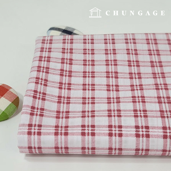 Cotton Blend Check Fabric Middle Check Purple