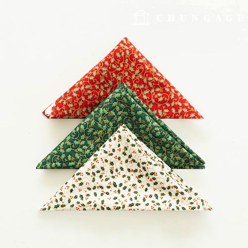 Christmas fabric package piece fabric cotton40 count mini poin 3 pack 155