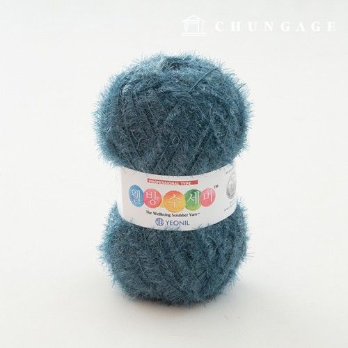 Well-being scrubber yarn glitter knitting yarn scrubber knitting dark cyan 027