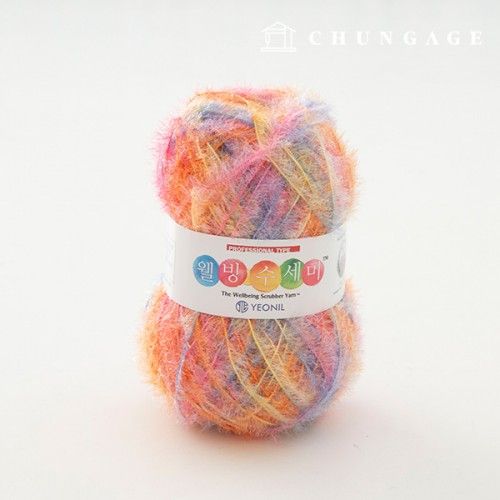 Well-being scrubber thread glitter knitting thread scrubber knitting printing mix paint 033