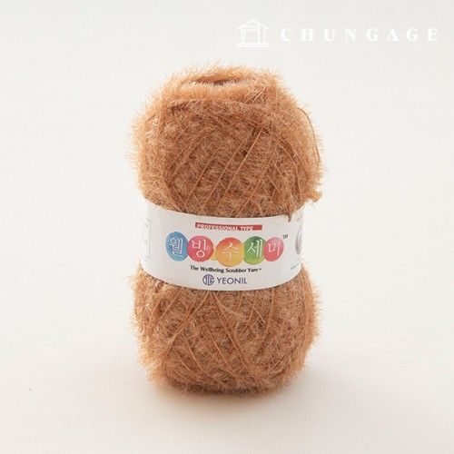 Well-being scrubber yarn Glitter knitting yarn Scrubber knitting Cinnamon 056