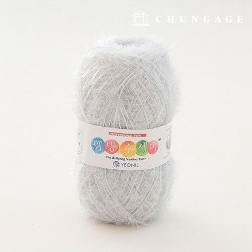 Well-being scrubber yarn glitter knitting yarn scrubber knitting white smoke 057