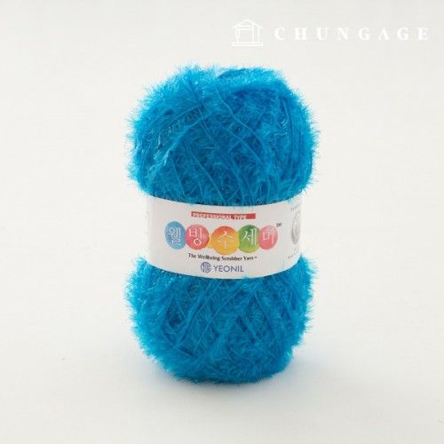 Well-being scrubber yarn glitter knitting yarn scrubber knitting dodger blue 059