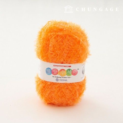 Well-being scrubber yarn glitter knitting yarn scrubber knitting pop orange 060