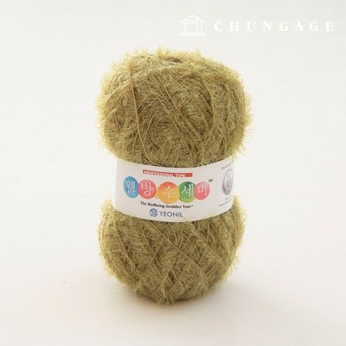 Well-being scrubber yarn glitter knitting yarn scrubber knitting light khaki 061