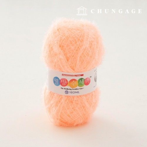 Well-being scrubber yarn glitter knitting yarn scrubber knitting peach candy 065