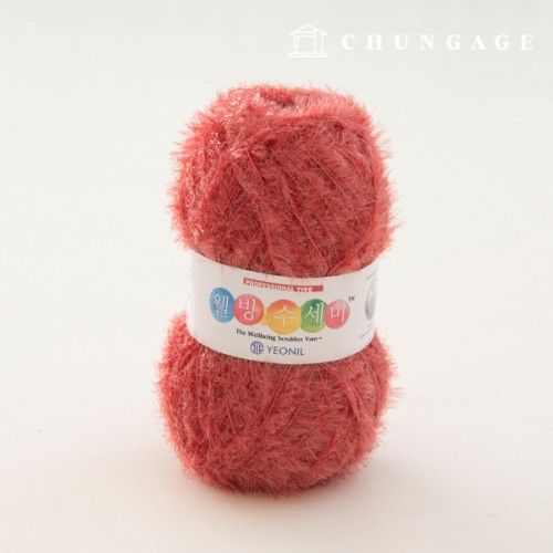 Well-being scrubber yarn glitter knitting yarn scrubber knitting brown pink 068