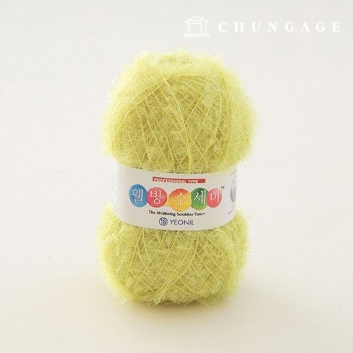 Well-being scrubber yarn glitter knitting yarn scrubber knitting lime lemon 075
