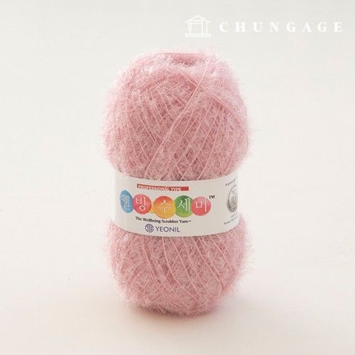 Well-being scrubber yarn glitter knitting yarn scrubber knitting lemonade pink 077