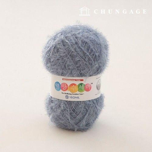 Well-being scrubber yarn glitter knitting yarn scrubber knitting light steel blue 088