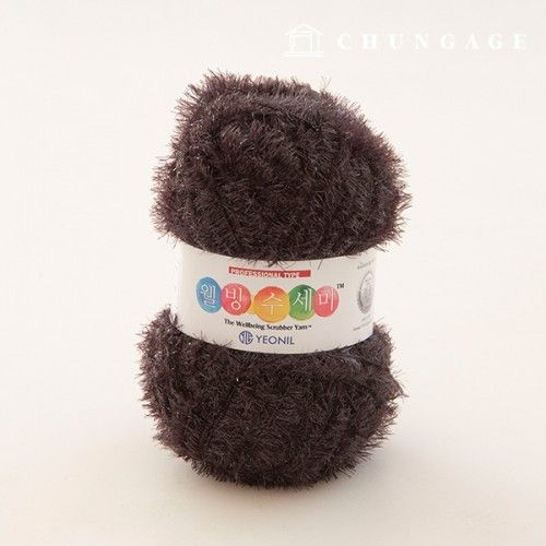 Well-being scrubber yarn Glitter knitting yarn Scrubber knitting Chocolate 095