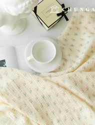 Yoru double gauze fabric cotton non-fluorescent biowashing fabric Peach tulip