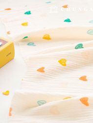 Yoru double gauze fabric cotton non-fluorescent biowashing fabric heart popping