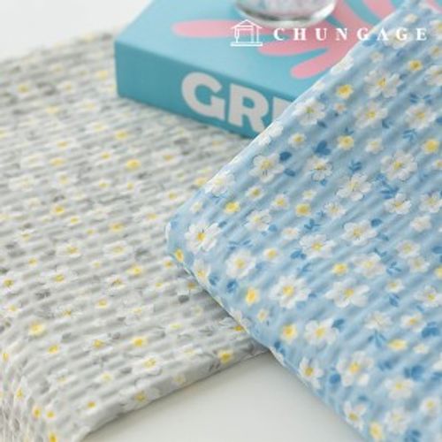 Jijimi Fabric Ripple Seesucker Summer Fabric Floral Patterned Fabric Flower Wide Width Clad 2 Types