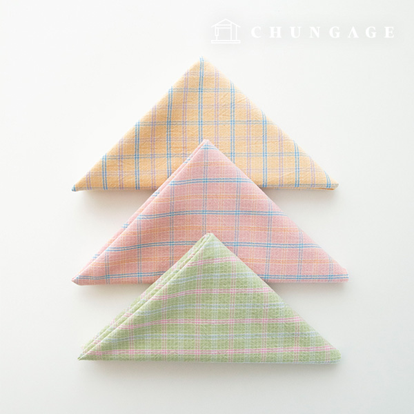 Fabric package Check scrap fabric cotton scrap fabric Washing Check Vintage Pastel Harmony 3 types