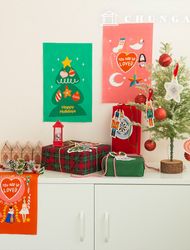 DTPfabric Oxfordfabric Christmas Fabric Cuttage Holiday Love 1 OX-530