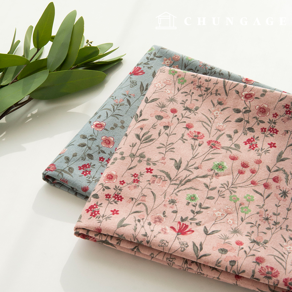 Linen Fabric Cotton LinenFabric Flower Wide Width 11 count Fabric Clora 2 types